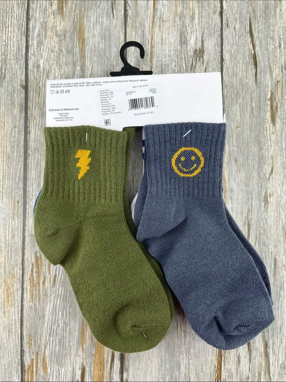 Toddler Mid-Crew Socks 2, 6-Packs Size 3T-5T